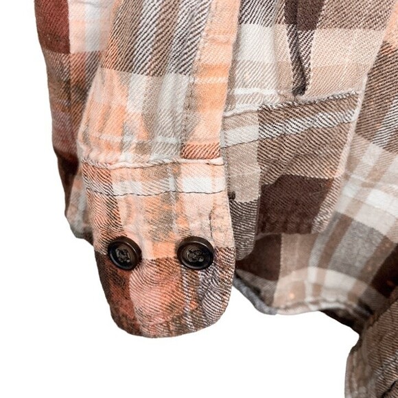 Franklin Flannels unisex upcycled vintage plaid flannel size large - Picture 5 of 5